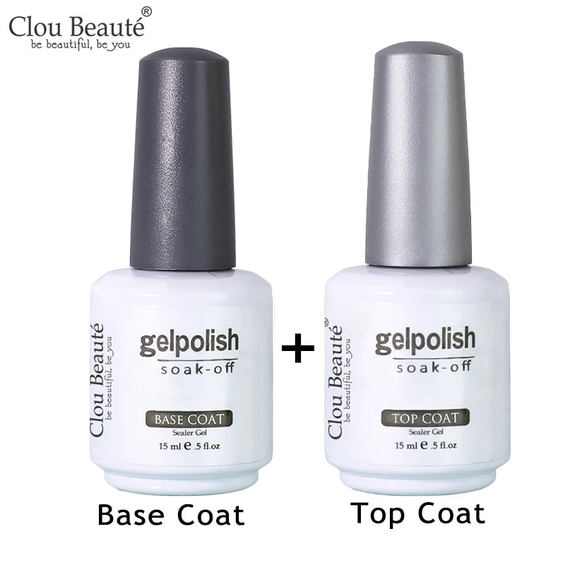 Clou Beaute 15 мл верхнее покрытие Базовое УФ гель лак для ногтей/светодиодный ногтей