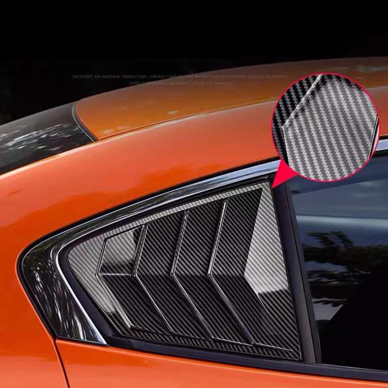 

Side Vent Window Louvers Car Rear Quarter Spoiler Panel Fit For Mazda 3 Axela 2019 2020 2021 2022 ABS Sun Shade Carbon Fiber