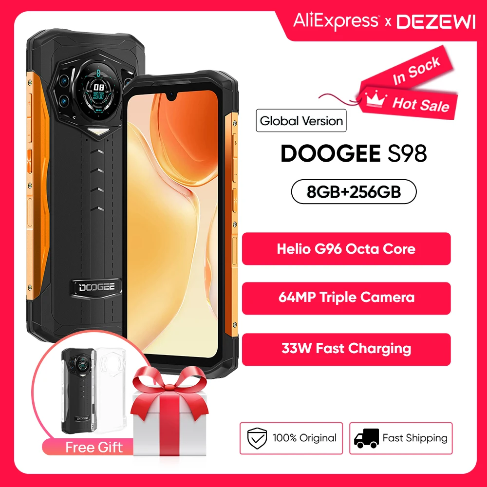 Смартфон глобальная версия DOOGEE S98 Восьмиядерный Helio G96 дисплей 6 3 дюйма FHD + 8 ГБ 256