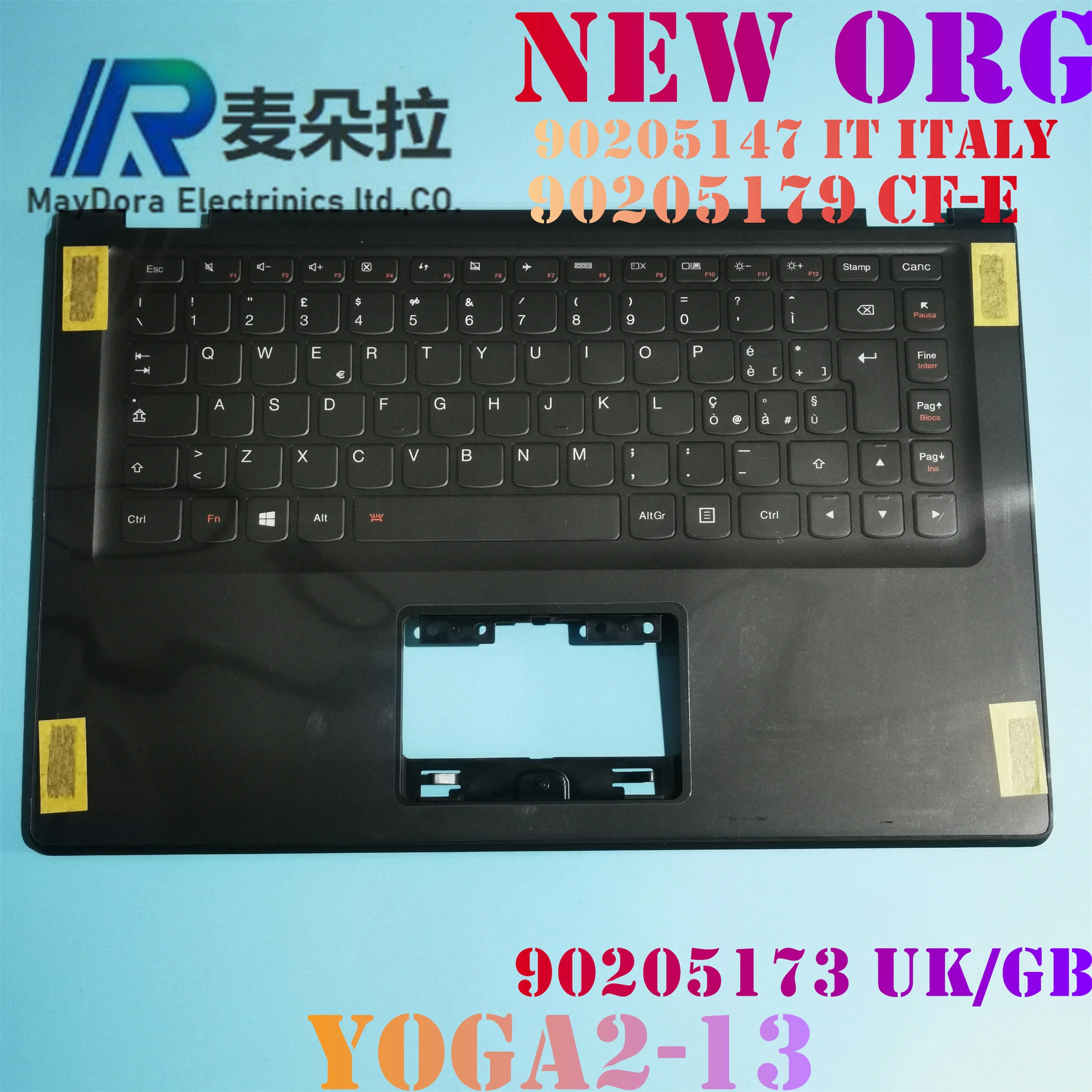 GB-UK  IT SW GR CF-E  Backlight  Keyboard Palmrest assembly for Lenovo Yoga2-13 yoga 2-13 BLACK  90205173 90205179 90205174