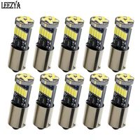 10pcs t4w ba9s bayonet led light bulb 4014 15 smd t11 h6w car interior door trunk side clearance license plate lamp canbus 12v