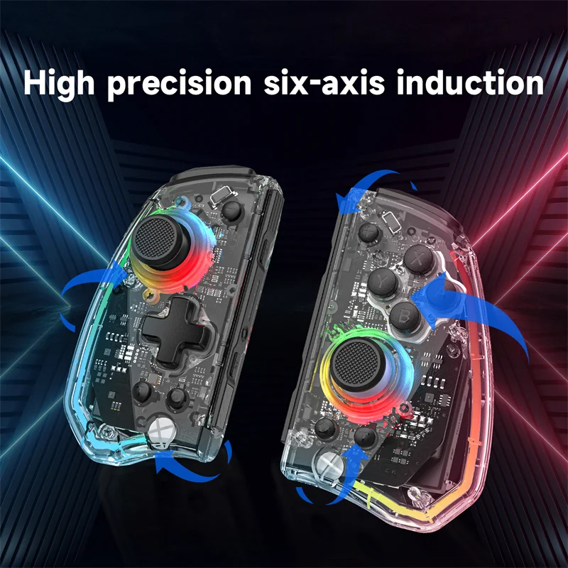 

LinYuvo KS40 Joypad Transparent Wireless six-axis Joy Controller Gamepad Joy wireless Gamepad Motion Control For Nintendo Switch