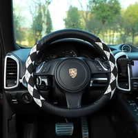 summer automobile steering wheel cover leather lingge car anti skid handle cover fashionable female automobile interior