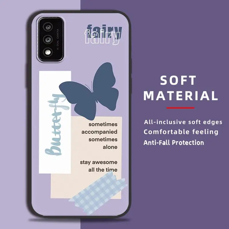 Силиконовый грязеотталкивающий телефонный чехол для TCL 30T/T603DL прочный