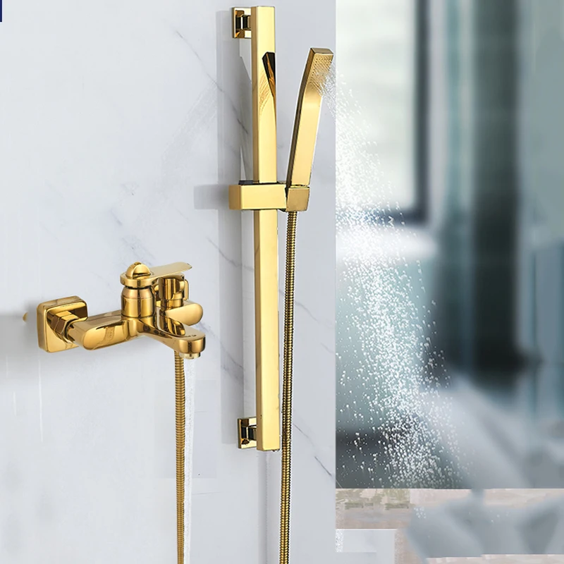 

Hand Gold System Shower Set Mixer Rainfall Watering Polishing Shower Set Hygienic Thermostat Ducha Chuveiro Home Improvement