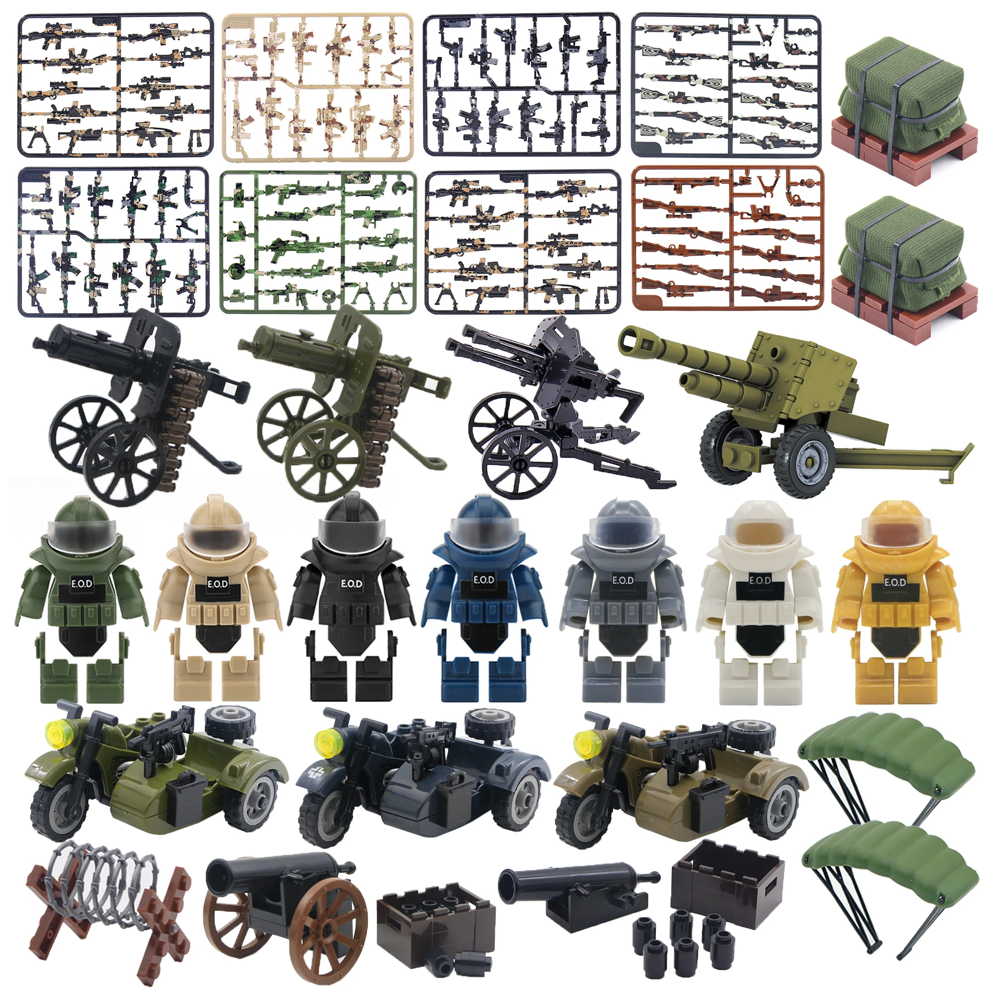 

Блокировка военной пушки автомобиля армейские фигурки оборудование аксессуары кубики MOC модель блоки оружия WW2 Военная сборка оружия