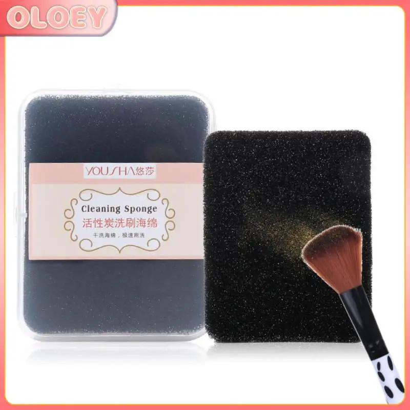 

1PC Makeup Brush Cleaner Sponge Remover Color From Brush Eyeshadow Sponge Tool Cleaner Make Up Brushes Cleaner Scrubber Box New