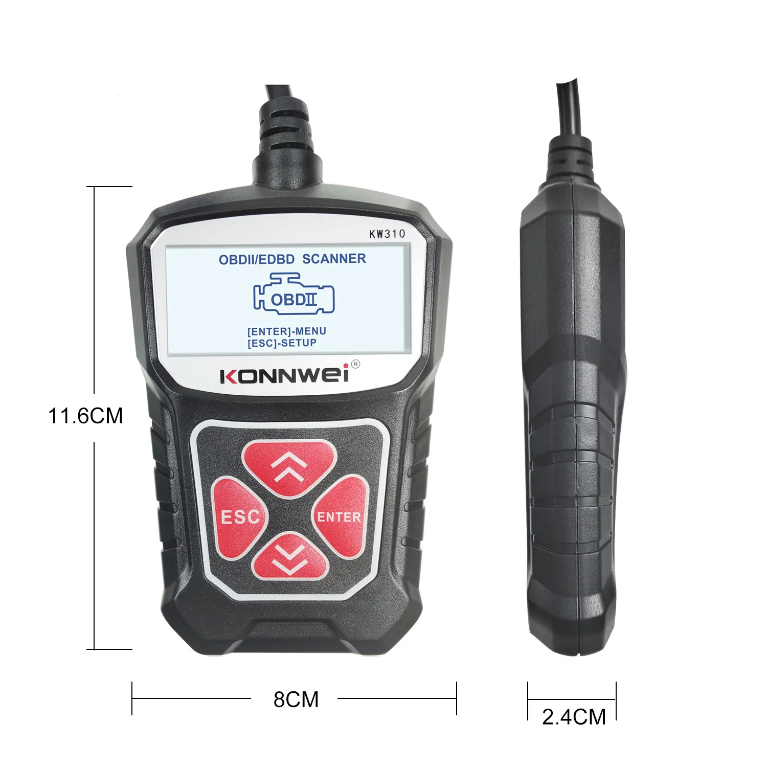 Фото Портативный сканер KONNWEI OBD2 KW310 для автомобилей, считыватель кодов неисправностей, сброс индикатора замены масла, поддержка нескольких языков, автомобильные диагностические инструменты №5