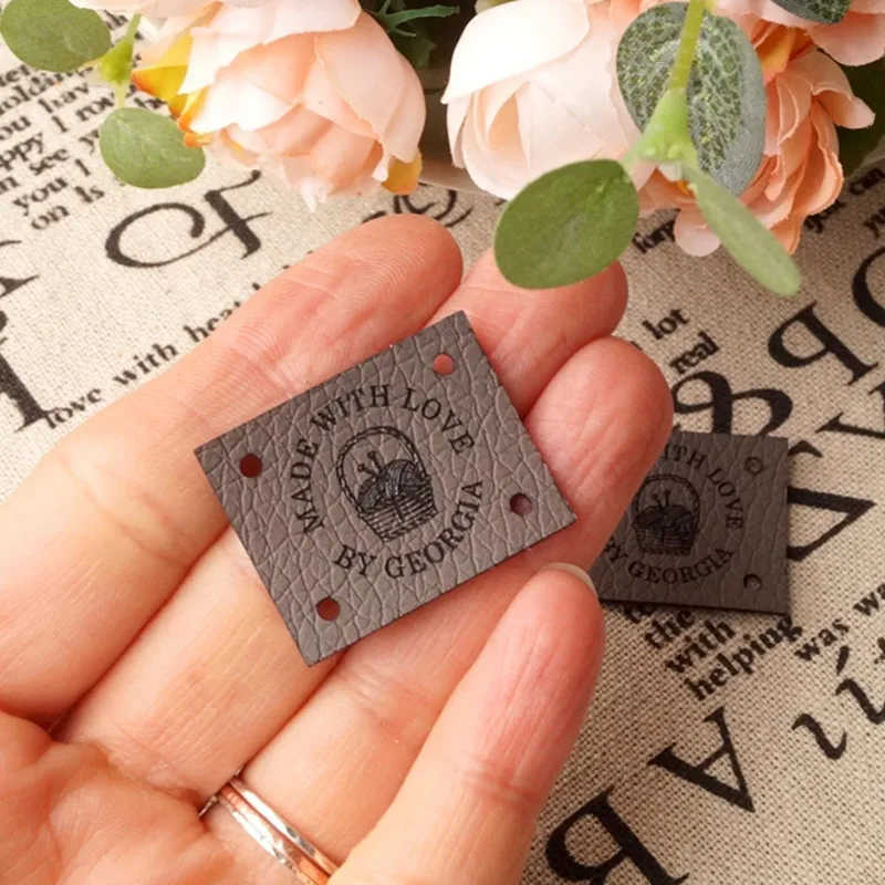 

30pcs labels for clothing personalized logo Handmade knitting Garment tags Personalize sewing rectangle label for crafts crochet