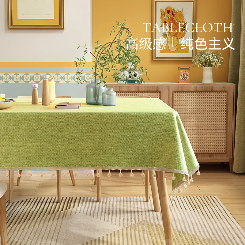 

Chinese style cotton linen tablecloth, washable, waterproof, and oil resistant rectangular shape