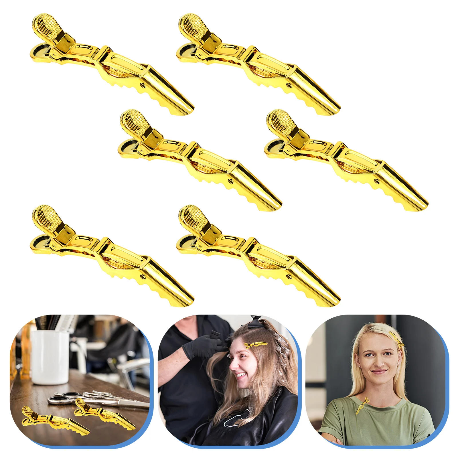 

6pcs Alligator Hair Clips Durable Salon Hair Styling Clips Hairdressing Clamps Hair Partition Clips Hair Sectioning Clips