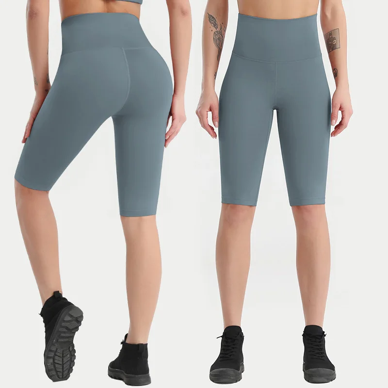 

Yoga Shorts Women High Waist Hip Lift Fitness Pants Nude Tight Sports Five Pants Running Cycling Leggings Women Leggings