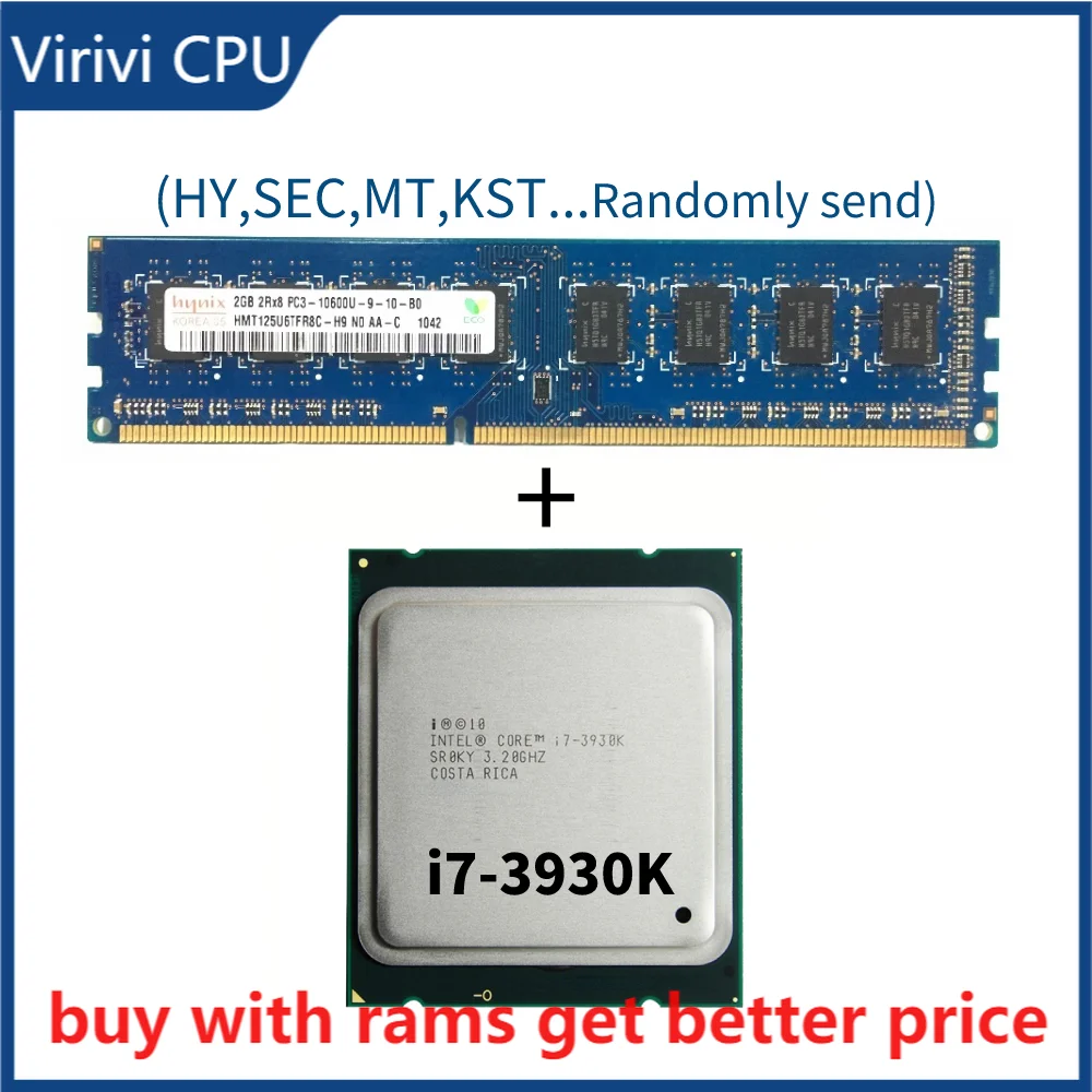

DDR3 2G 1333Mhz with i7 i7 3930K processor i7-3930K Desktop CPU 6-cores 3.20GHZ 15MB 32nm LGA2011