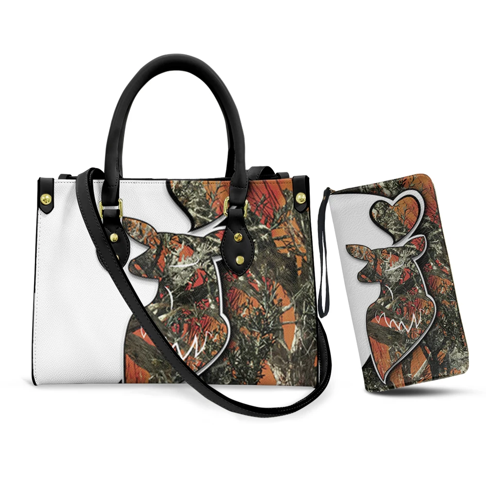 Belidome Womens Purses and Handbags Set Camo Hunting Designer Leather 2Pcs Wallet Shoulder Bag Ladies Satchel Messenger Tote Bag