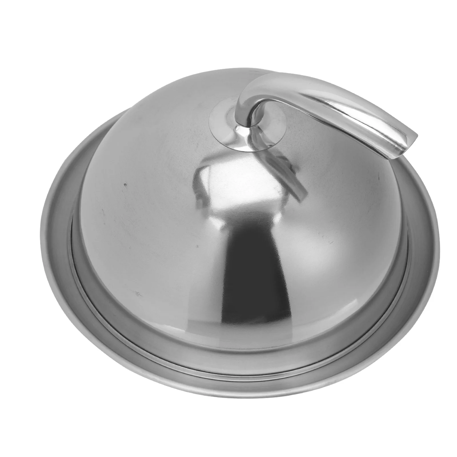 

1 Set of Western Food Holder Round Pastry Plate Stainless Steel Food Plate