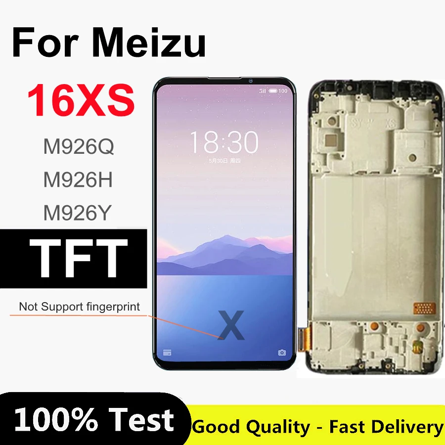 

ЖК-дисплей TFT 6,2 дюйма для Meizu 16XS, M926Q, M926H, M926Y, сенсорная панель, дигитайзер с рамкой для Meizu 16, XS, 16xs, ЖК-дисплей