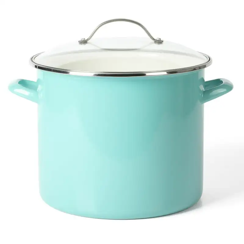 

Haverhill 12-Quart Teal Enamel on Steel Stock Pot with Lid