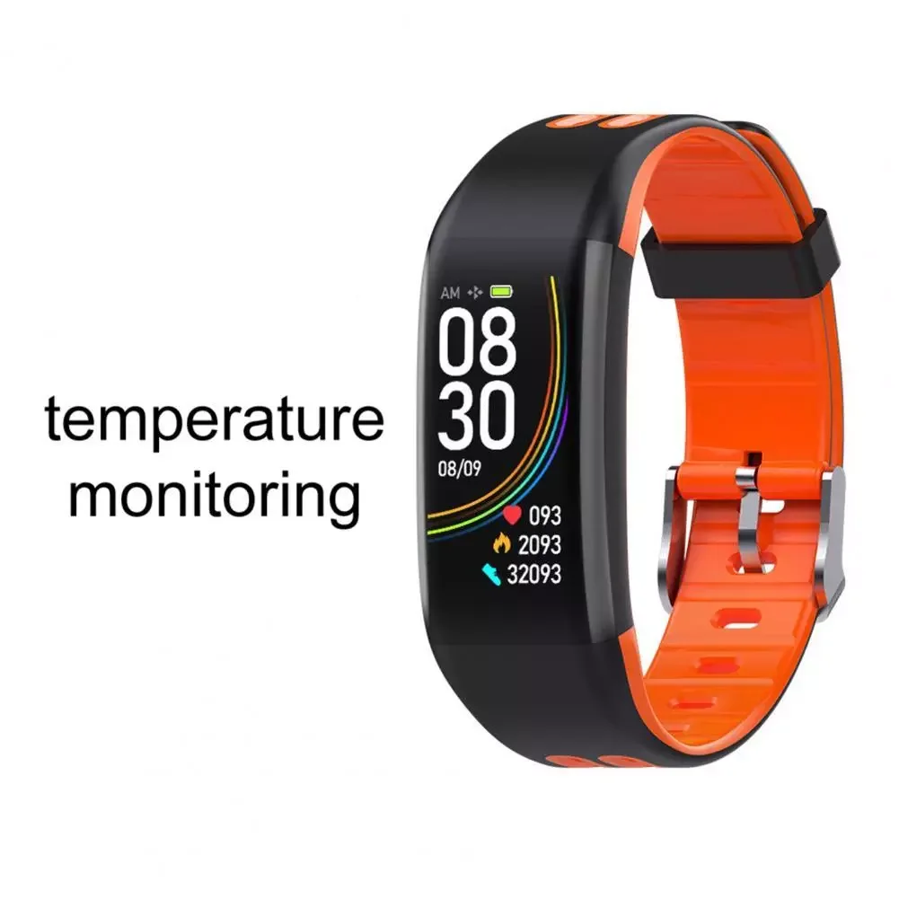 

C5T Smart Watch Touch Screen Temperature Monitoring IP67 Waterproof 0.96 Inch Blood Pressure Heart Rate Measurement Bracelet for