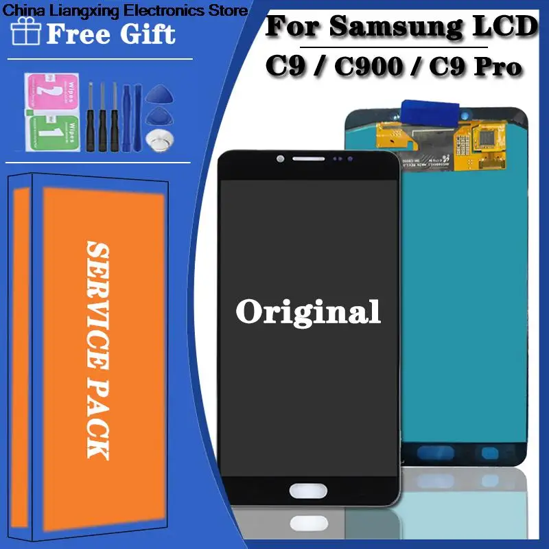 Сенсорный ЖК-дисплей для samsung galaxy c9 pro, 6,0 дюймов, оригинальный, c9000