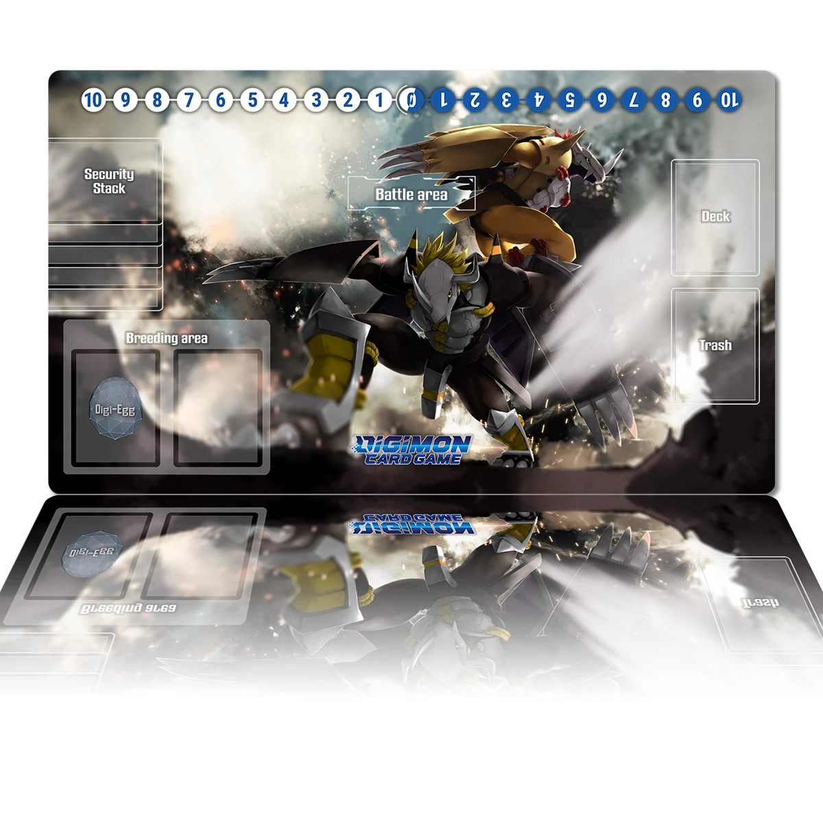 

Digimon TCG Playmat WarGreymon Mat DTCG CCG Board Game Mat Anime Mouse Pad custom Desk Mat Zones Bag Gaming Accessories 60x35cm