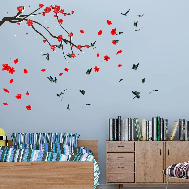 Настенные стикеры в виде бабочек ветвей цветов детская комната Настенная