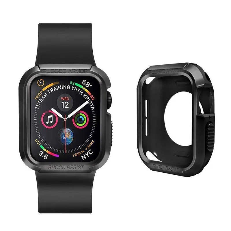 

Чехол для apple watch 44 мм 40 мм, защитный резиновый ТПУ прочный Чехол, Защитная крышка для экрана apple watch 5 4 se 6