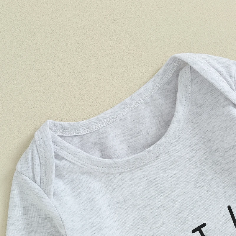 

Детский осенний комбинезон Footies с длинным рукавом и круглым вырезом, с буквенным принтом, повседневная одежда для повседневного ношения