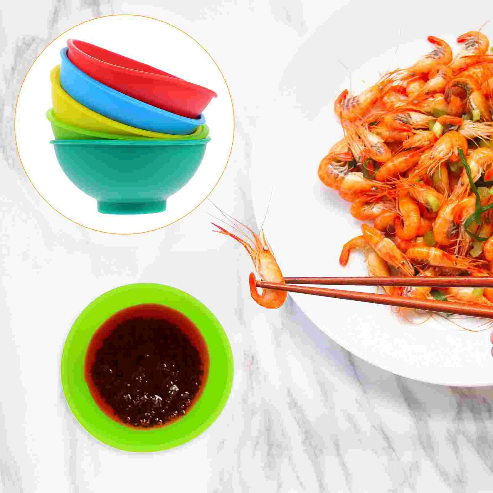 

Mini Bowl Creative Dipping Bowls Side Dish Plate Silicone Dishes Plates Plastic