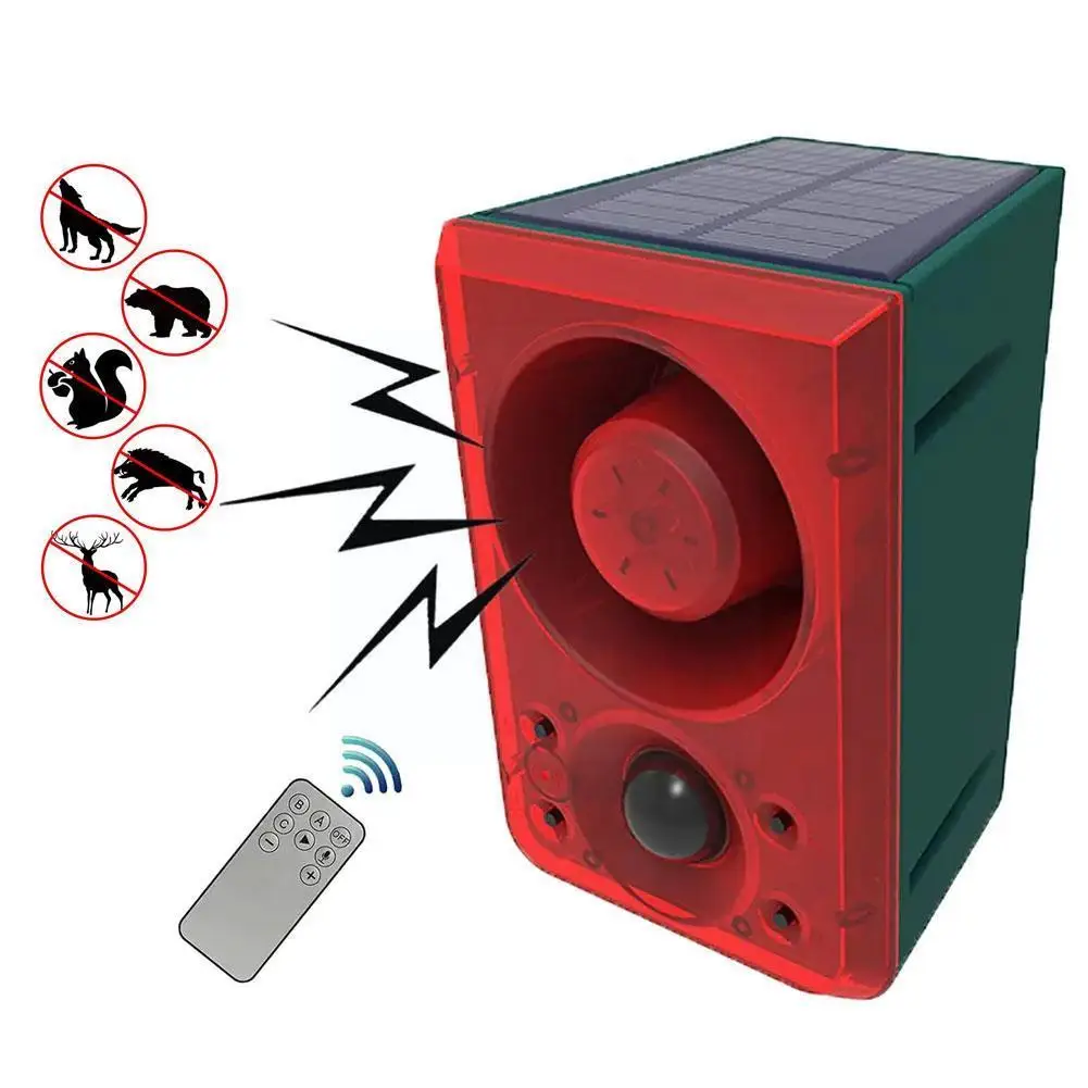 

Solar Alarm Animal Repellent Waterproof Sensor Outdoor Dog Siren Gunshots Home Solar Barking Garden Alarm Security E3R2