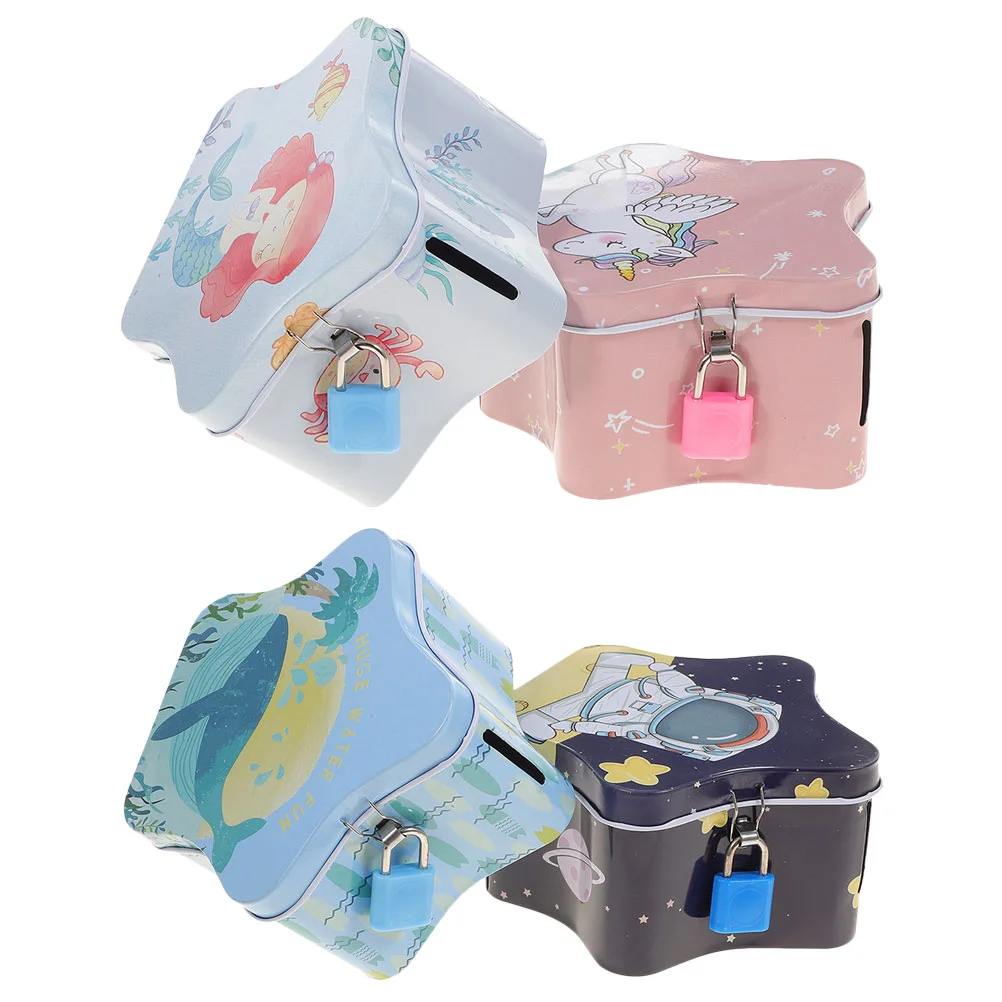 

4pcs Lovely Adorable Premium Portable Coin Bank Kids Money Saving Box for Cultivating Good Habit