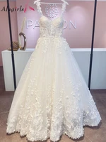 alagirls a line wedding dress puffy bridal dress princess white tulle vestidos de novia 2022 with applique