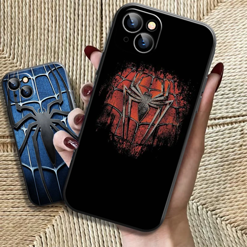 

Marvel Spiderman Logo For iPhone 13 12 11 Pro Max 13 12 Mini 5 5s 6 6S 7 8 Plus X XR XS Max Phone Case Black Soft Coque Carcasa