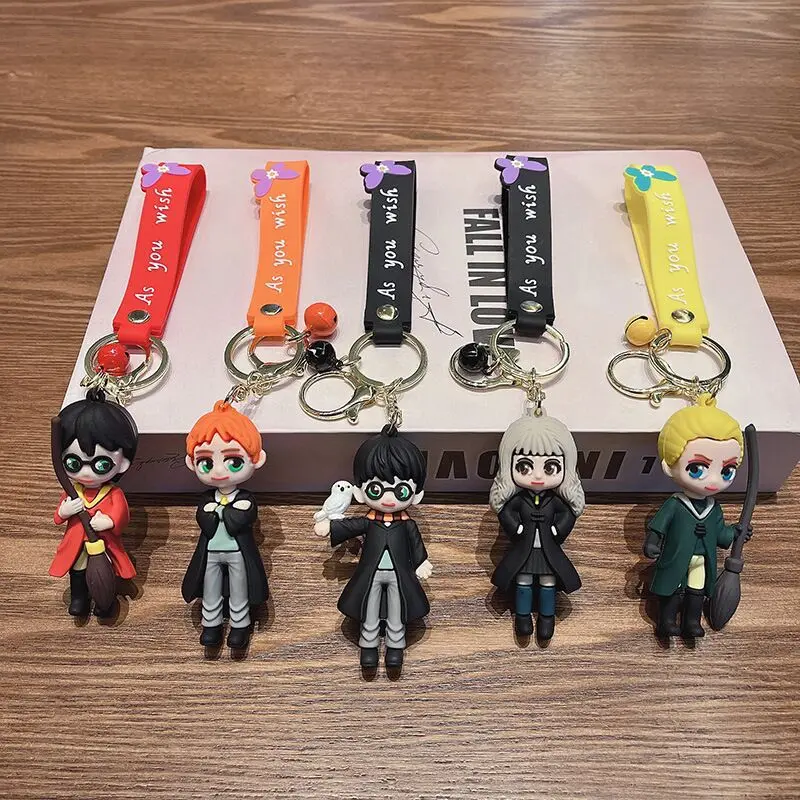 

Kawaii Harries Animation Key Chain Doll Creative Pottered Doll Key Chain Male and Female Niche Cartoon Bag Pendant Car Key Chain