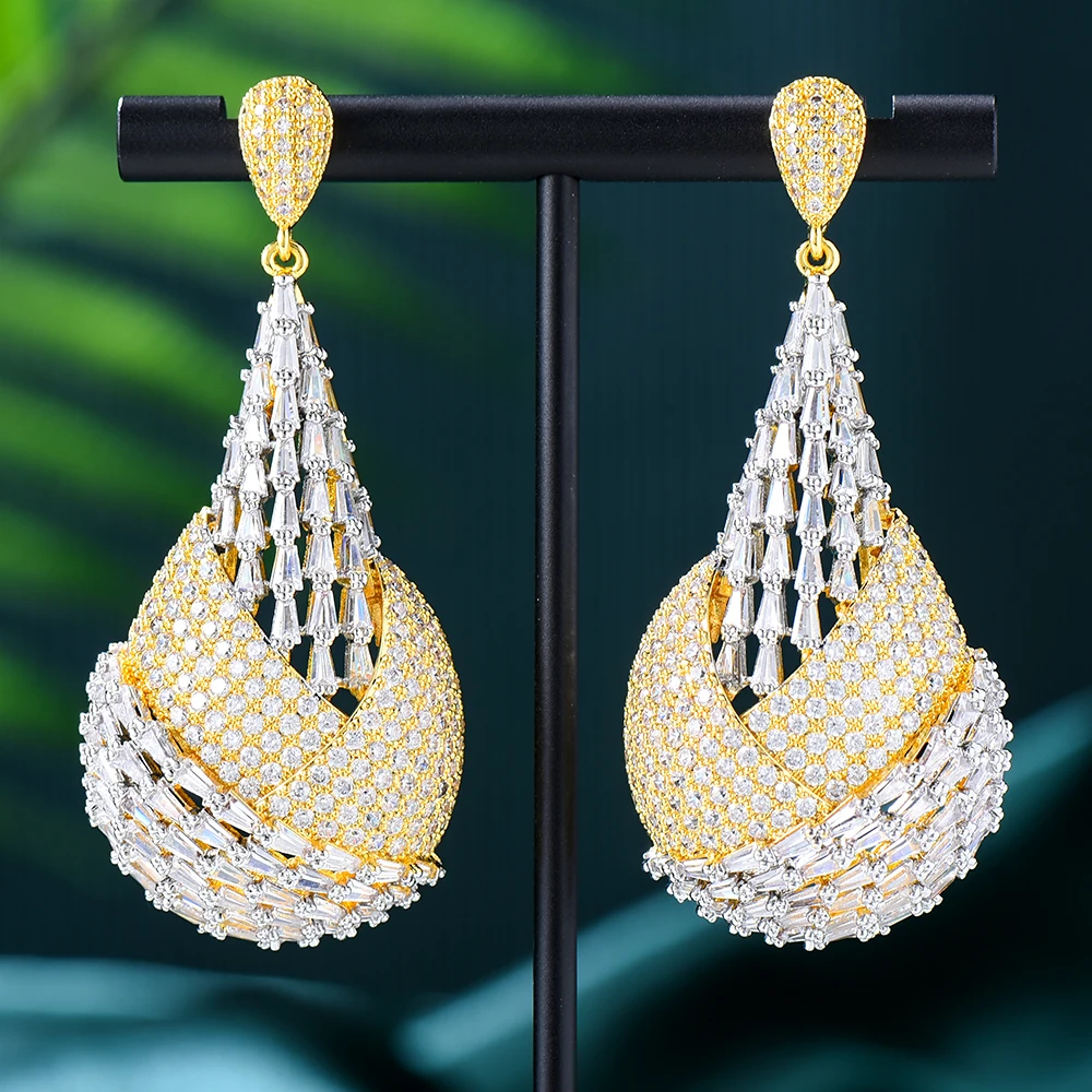 GODKI большие модные роскошные двухцветные африканские серьги для женщин