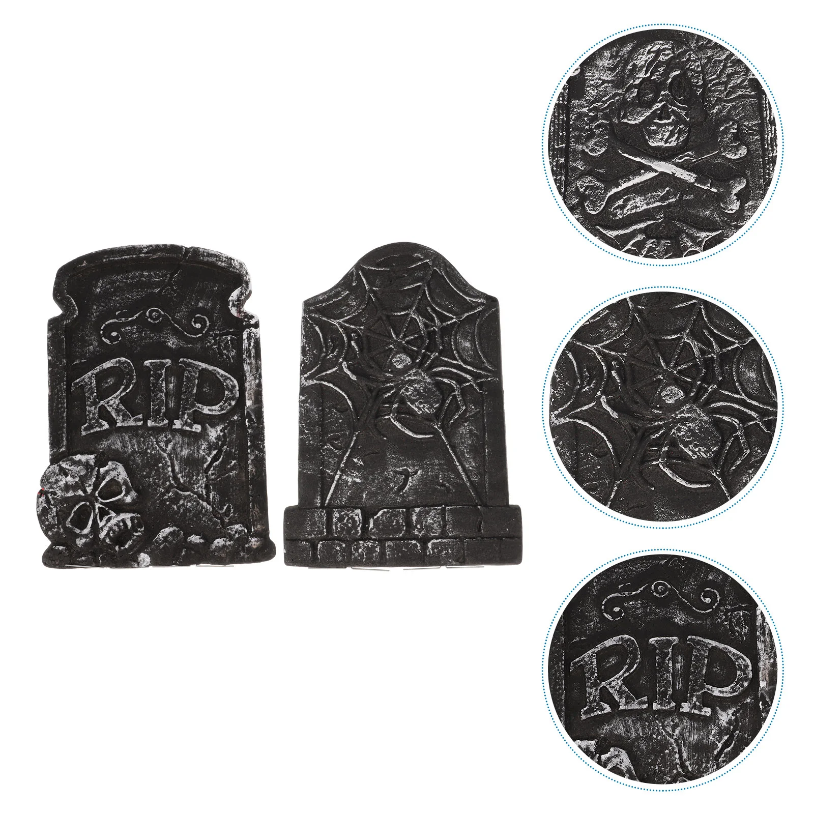 

8 Pcs Halloween Simulation Tombstone Head Haunted House Stone Prop Horror Chamber Scene Layout Tombstone Random Style