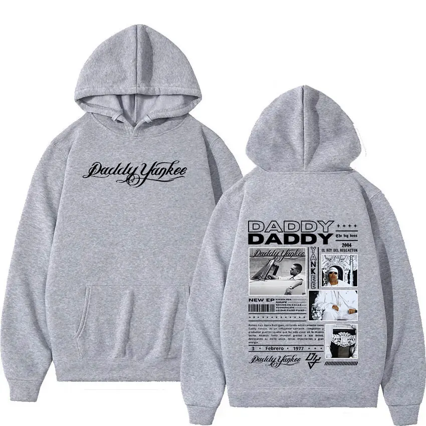 Фото Рэпер Daddy Yankee 2024-2025, новая толстовка с капюшоном в стиле альбом, мужской пуловер в стиле хип-хоп, готический пуловер, модная ретро-модная толстовка большого размера, уличная одежда №4