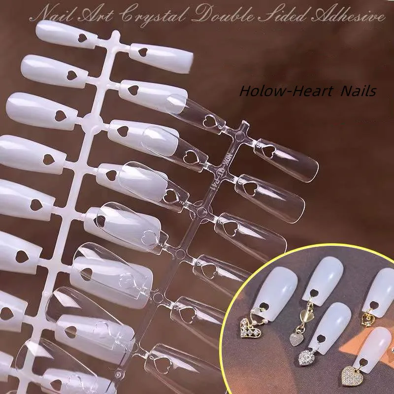 

240pcs/Bags Heart-Shape False Nail Tips Clear/Nature Full Coverage Seamless Nail Tips For Dangle Nail Charm Fake Tip Decorations
