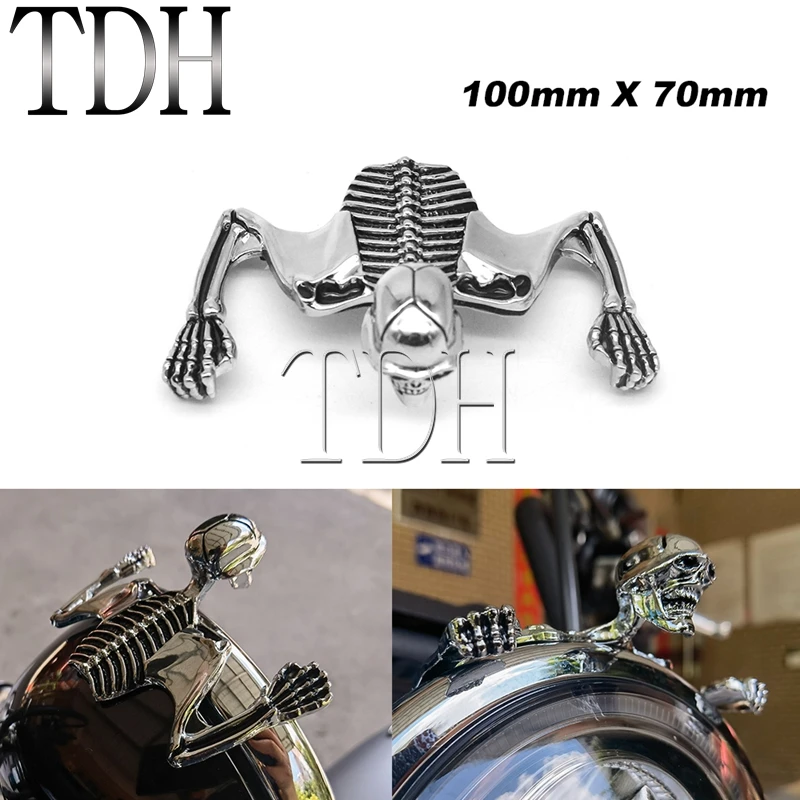 

Универсальный мотоцикл Скелет Череп Переднее крыло Рамка Орнамент Статуя для Harley Honda Chopper Bobber Крыло Украшение на заказ