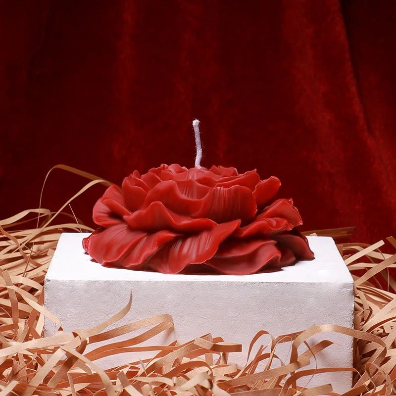 Аромат-компаньон подарок свеча в форме пиона орнамент для девочек День учителя