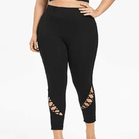 2022 sexy hollow out fitness pants high waist hips plus size nine minutes casual pants sports pants