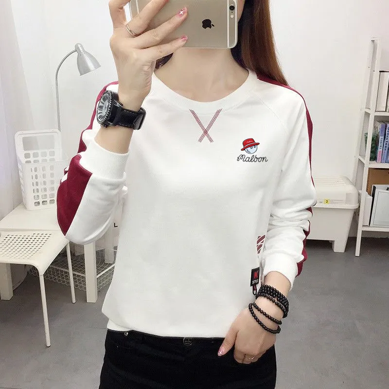 J Lindeberg Golf Shirts Women Golf Wear Malbon Women's Golf Clothing 2023 Spring Women Long-sleeved T-shirt Tops Golf Wear Horse