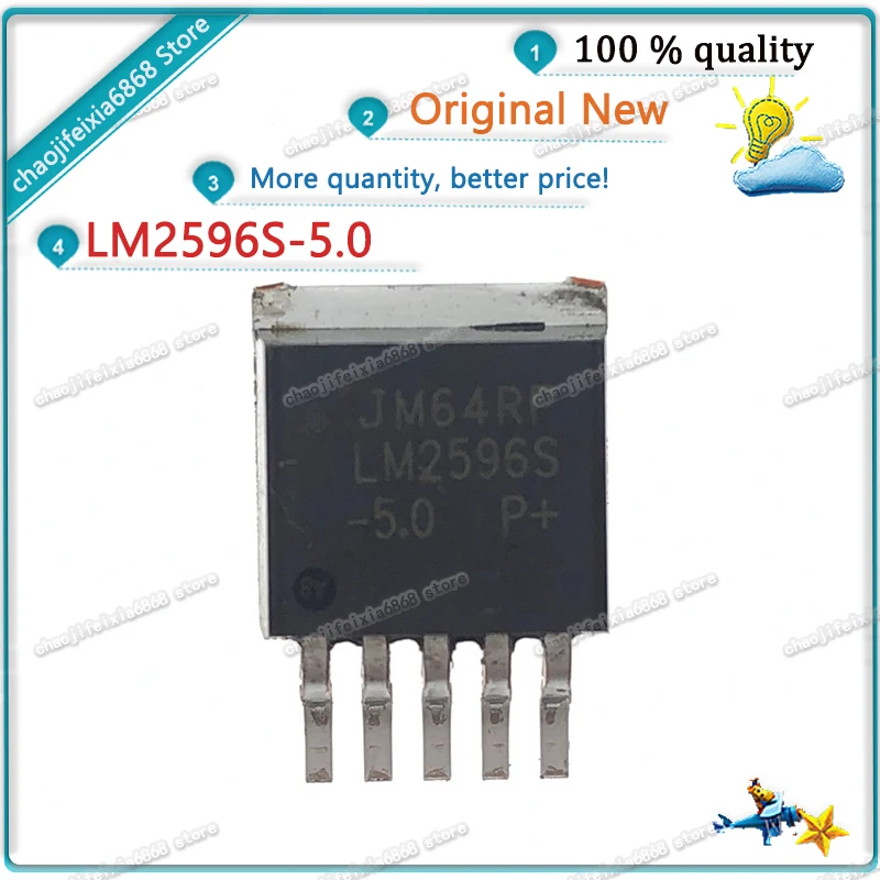 10 шт./лот! LM2596S-5.0 TO-263 LM2596S 5V 3A Высокоточный импульсный источник питания |