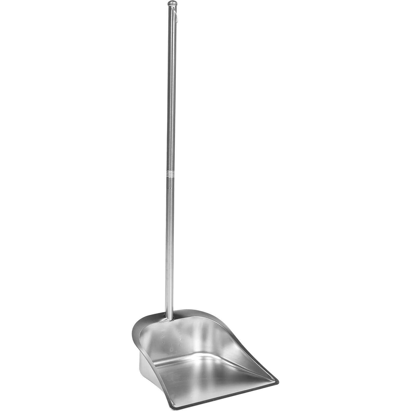 

Stainless Steel Trash Upright Dustpan Long Handled Garbage Pans Office Stand Detachable