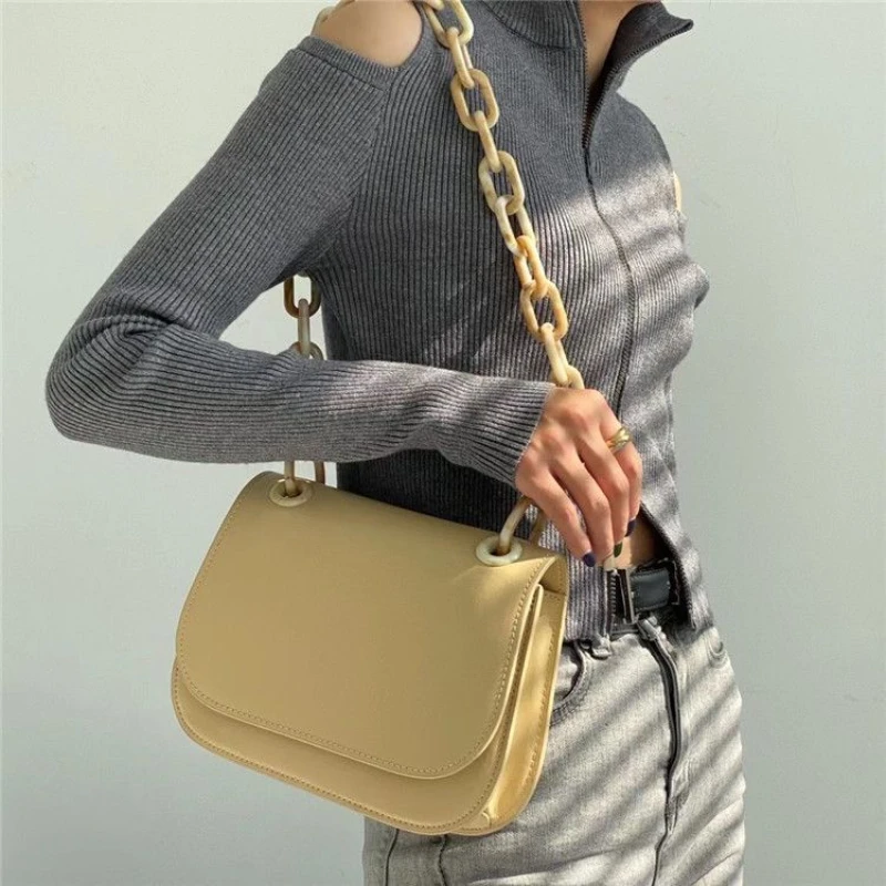 Korean Version Small Square Bag 2022 New Chain Horizontal Square Magnetic Buckle One Shoulder Messenger Underarm Women's Bag
