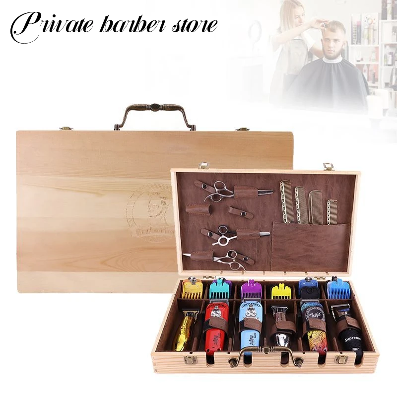 

Парикмахерский ящик для инструментов большой емкости Косметика искусственный парикмахерский деревянный ящик Многофункциональный парикм...