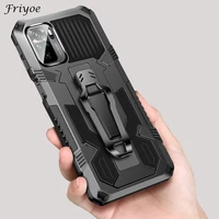 friyoe rugged phone case for xiaomi redmi note 10 pro max belt clip kickstand shockproof back cover coque