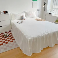 hotel bed skirt wrap around lace bed shirts without bed surface twin full queen king size 45cm height for home decor white