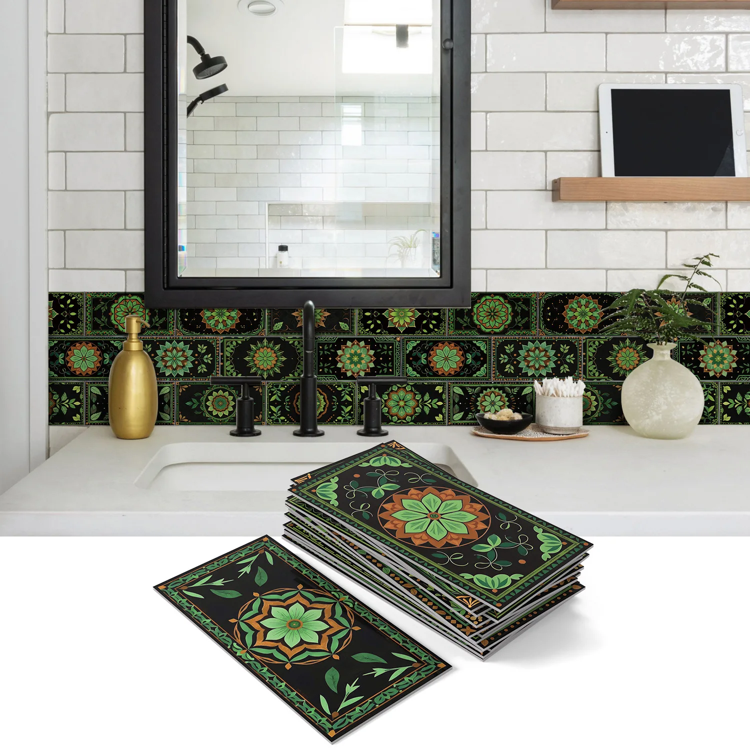 

Наклейки для плитки в европейском стиле, ПЭТ, 16 шт.