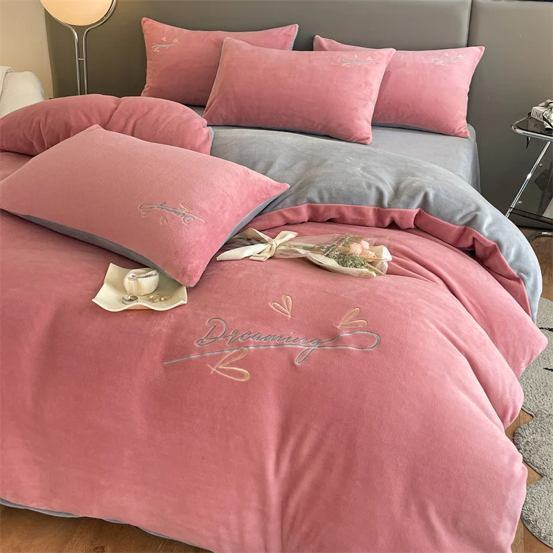 WOSTAR зимний теплый фланелевый пододеяльник бархатный флисовый однотонный с