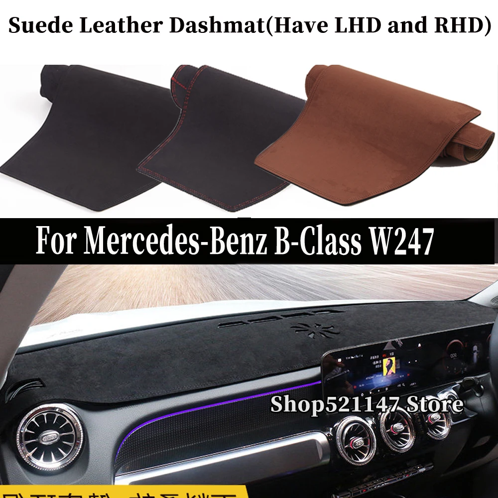 

Accessories Car-styling Suede Leather Dashmat Dashboard Cover Dash Mat Carpet For Mercedes-Benz B-Class 200D 180 260 AMG W247